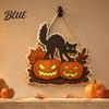 Halloween Hanging Wooden Horror Grim Sign Skeleton Spooky Sign Welcome Door Hanger Reaper Dark Style Ornament Plaque for Front