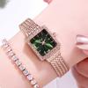 Mesh Belt Retro Square Women'S Watch With Diamonds, Women'S Quartz Watch 30M Waterproof