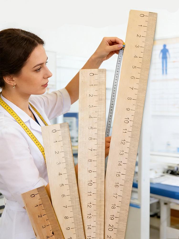 4pcs Wood Ruler Set (15cm,20cm,25cm,30cm)