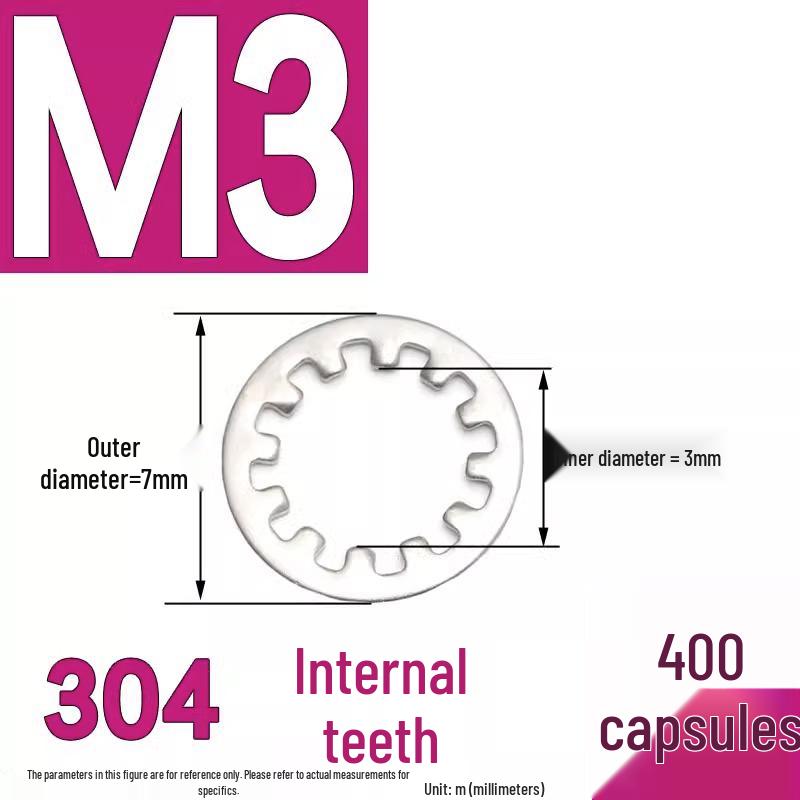 304 Stainless Steel External & Internal Tooth Lock Washer, Anti-Slip, Anti-Loosening, Size M6-M30