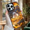 Phone Case: 2D Flat Design, Suitable for iPhone 18, 17, 16, 15, 14, 13 Pro Color Silver Protective Case, Couple Style, Gentle Ghost, Christmas and Hal