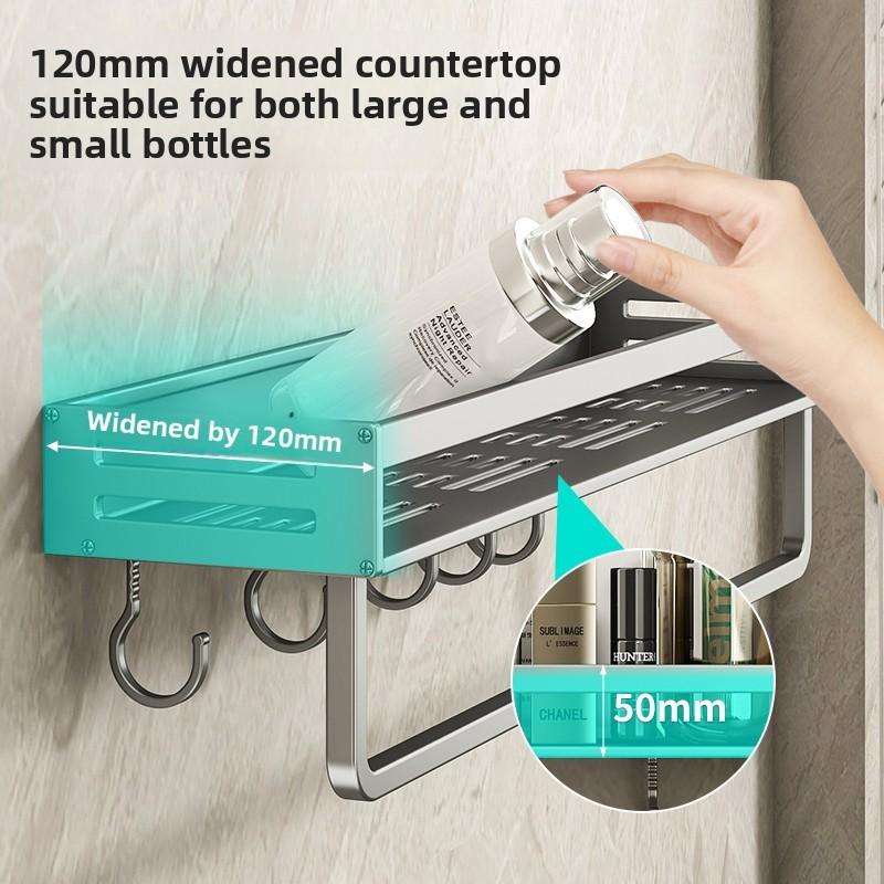 Mensola Moderna Minimalista per Bagno con Staffa a Muro in Lega di Alluminio Rimovibile per Stoccaggio in Doccia