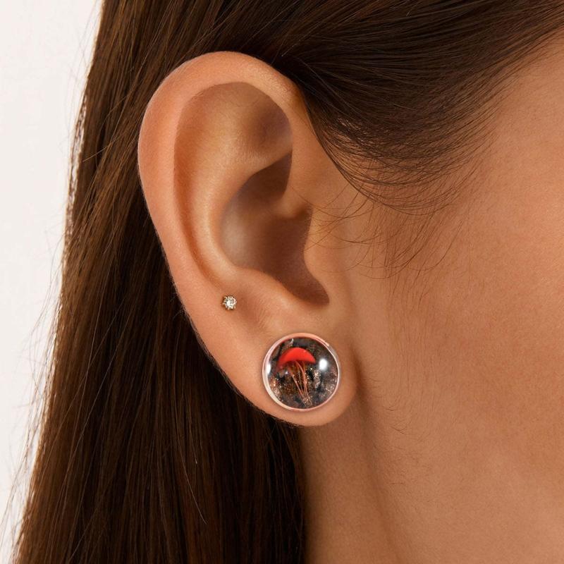 Unique Jellyfish Pattern Glass Ear Stretcher Handcrafted Expander Body Piercings Suitable for Comfortable All Day Wear
