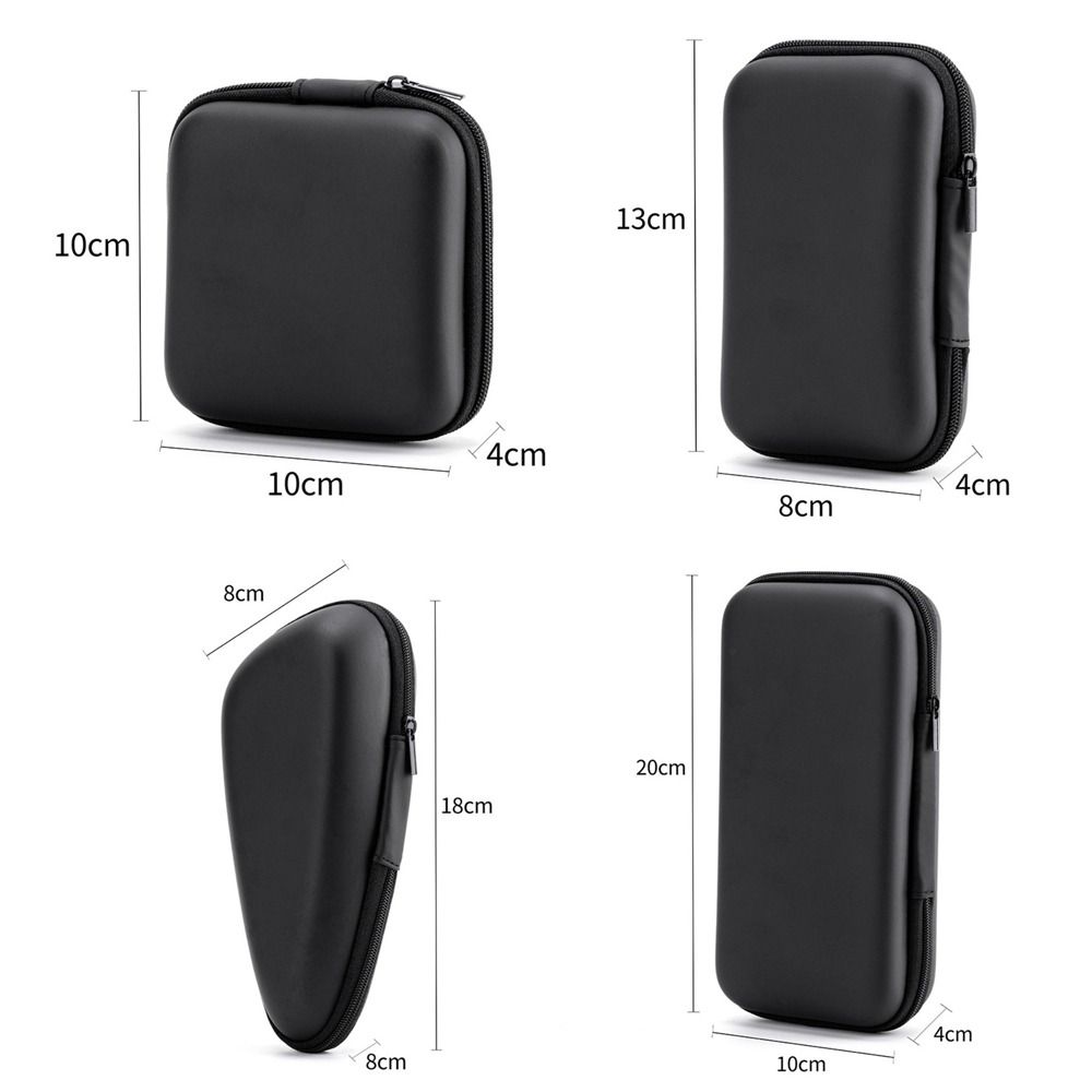 Durable Mini EVA Storage Box Black Portable Pouch Carrying Bag Zipper Earphone Case for Earphone