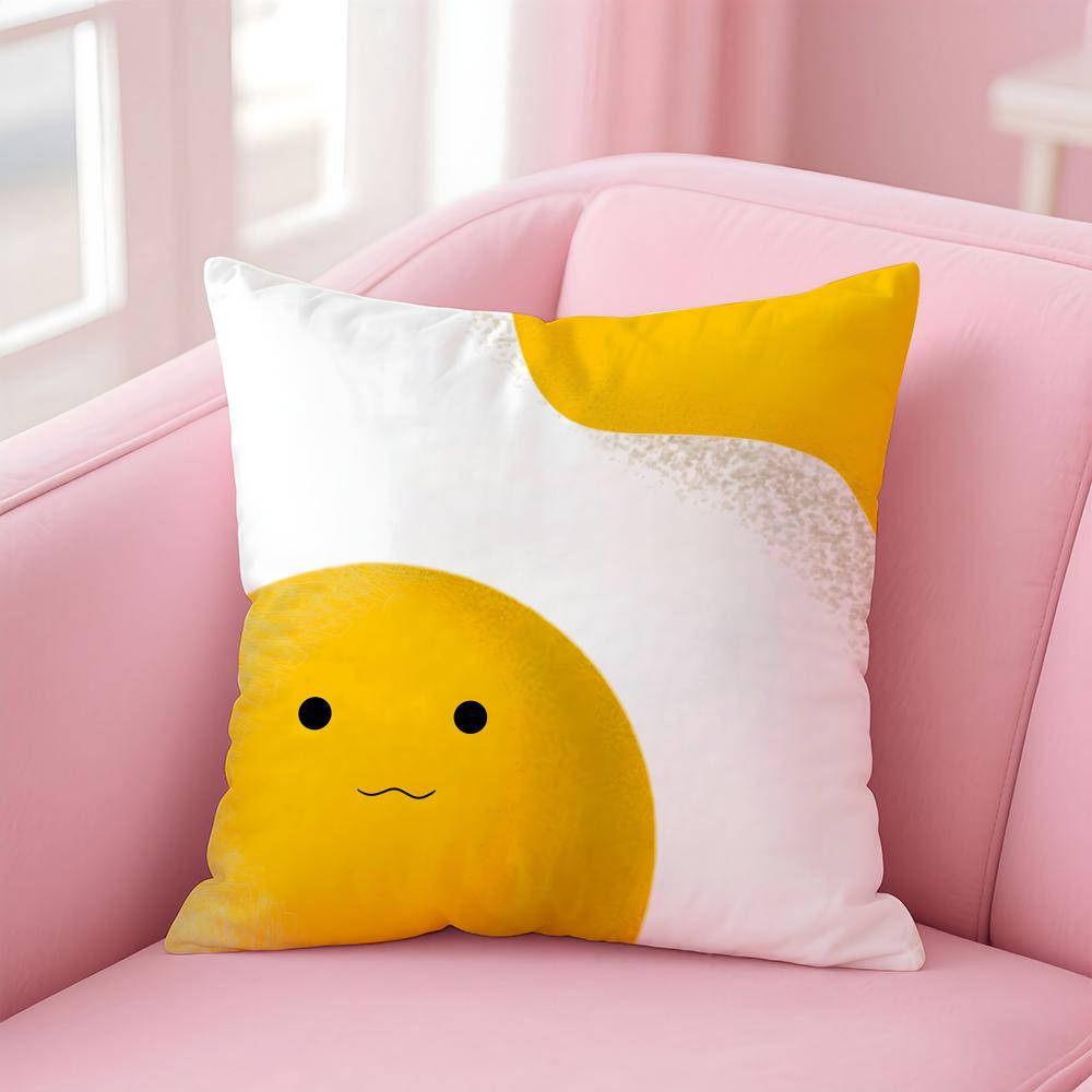 

EEggy Party Cushion Cover Pillow Case Soft Friendly Fabric Concealed Zipper 30X30cm