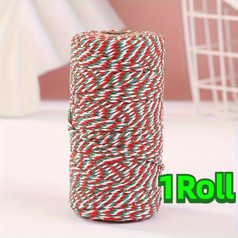 

Three Color Christmas Gift Packaging Ribbon, DIY Hand Woven Rope, White Red Green - Perfect for Gift Packaging and DIY Crafts Other