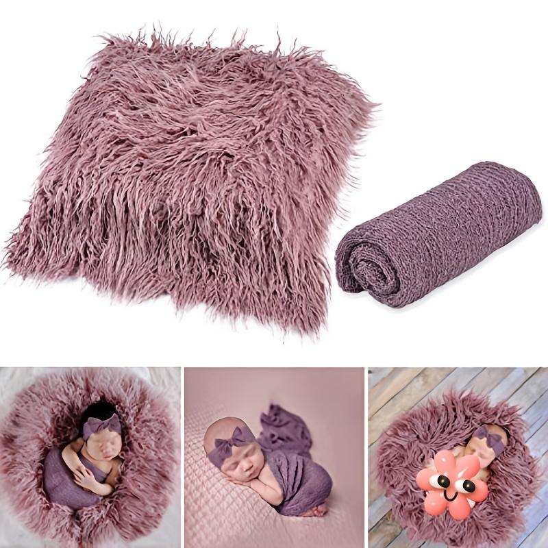 Long Ripple Wrap Newborn Baby Pography Props DIY Blanket Newborn Wraps Pography Mat for Baby Boys and Girls (Deep Green)