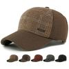 Cappello invernale spesso e caldo HT5010 da uomo, cappellino da baseball in lana di alta qualità, cappellino da sci con paraorecchie da uomo, cappellino da baseball regolabile, cappello per padre