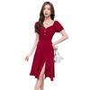 Elegant Forest Girl Slim-Fit Little Black Dress - Hepburn Style, Youthful Waist-Cinching Summer Design
