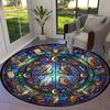 Retro Mandala Animal Round Area Rug,Carpet Rug for Living Room Bedroom Sofa Playroom Decor,Non-slip Floor Mat Q0036