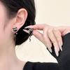 Sweet Black Cat Drop Earrings Alloy Light Luxury Earrings Black Kitten Earrings  For Girl Women