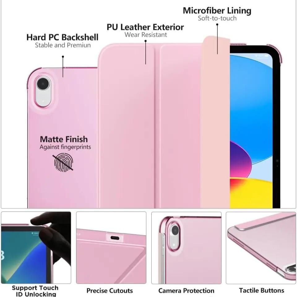 Slim Case for iPad 11th Gen 11-Inch (2025, A16) & 10th Gen 10.9-Inch (2022), Hard PC Clear Back Smart Cover, Supports Touch ID & Auto Wake/Sleep