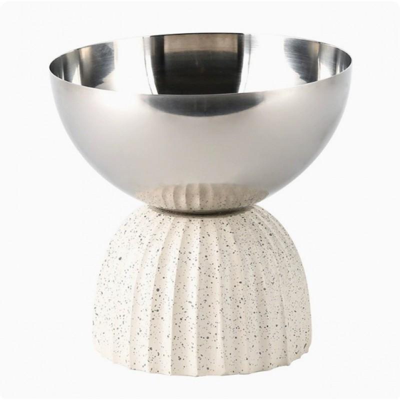 Modern Minimalist Stainless Steel Fruit Bowl Decorative Centerpiece Living Room Hotel Lobby Table Display