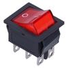 10Pcs Rocker Switch On/Off Red with Light 6‑Pin 2‑Level Power Supply KCD4 15A/250V