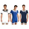 Pyjama Bodysuit Style Marin Homme Col Marine Manches Courtes Bouton à l'Entrejambe Combinaison Romper Imprimée Tenue d'Intérieur