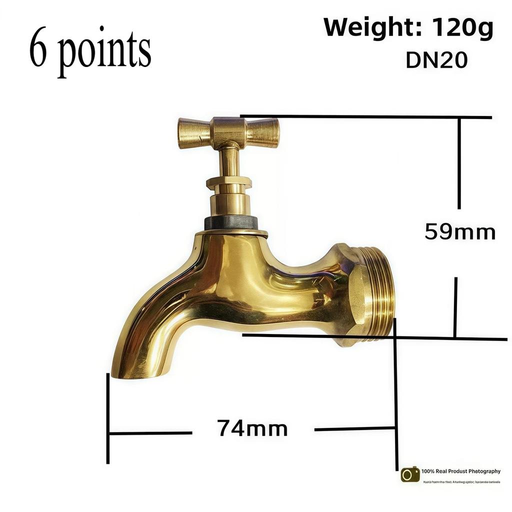 1PC Brass Faucet G1/2' Automatic Slow Open with Faucet Outdoor Anti-freeze Crack Single Cold Faucet for Washing Machine Mop