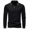 2026 Autumn New Men's Long Sleeved Polo Shirt, Solid Color Men's Top with Lapel, Versatile Polo Shirt for Men
