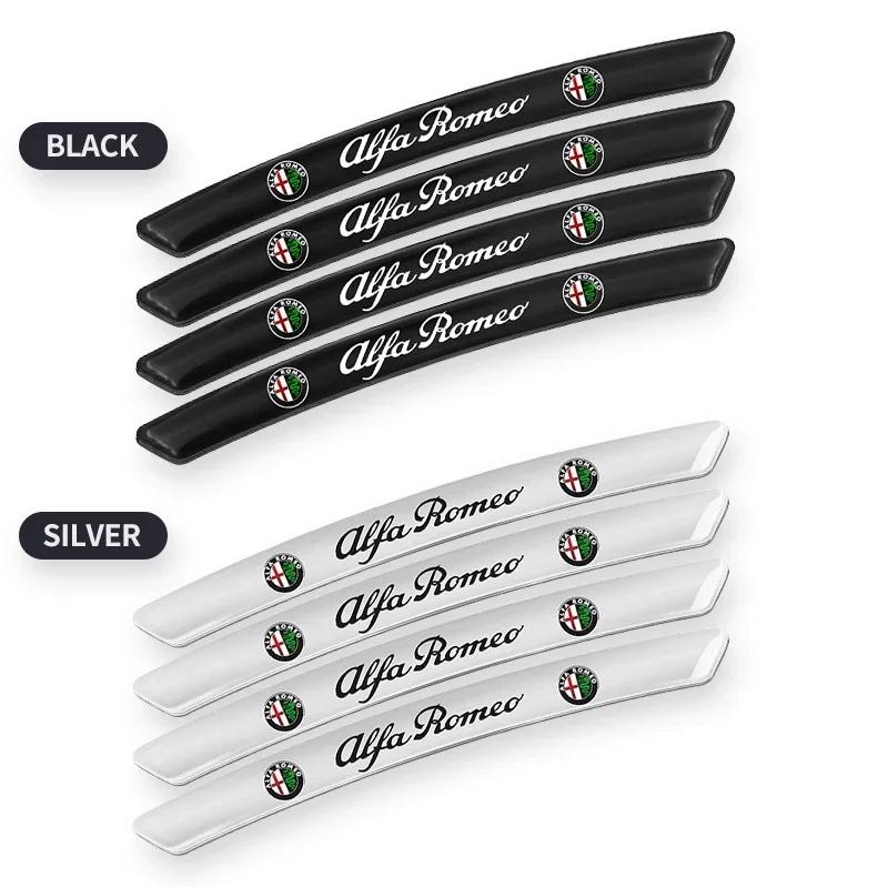 4Pcs Car Styling Wheel Rim Aluminum Logo Sticker Wheel Hub Decals For Alfa Romeo Giulia Stelvio Giulietta 159 147 156 166