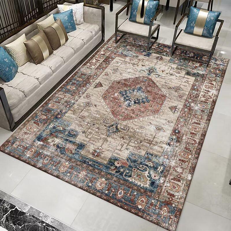 Vintage Persian Carpets Living Room Hall Sofa Chair Area Rug Retro Bohemian Large Carpet Room Decoration Home Floor Mat Washable