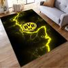 BVB 09 Logo mit gelbem Blitzdesign Rutschfester Teppich geeignet für Wohnzimmer- und Schlafzimmer-Sofas