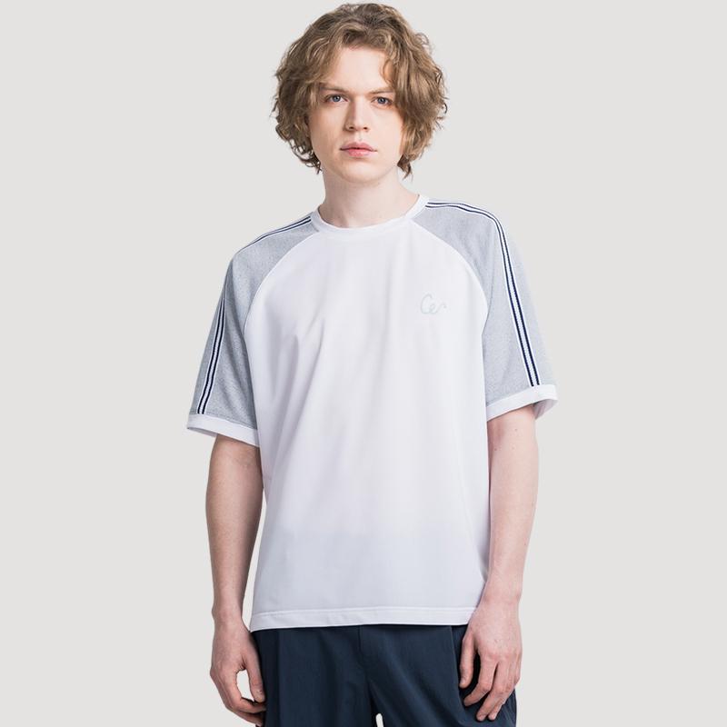 Custom Us Summer Cooling Shoulder Mesh Contrast Raglan Men S Round Short Sleeve T-Shirt Cxs25Mkrt602 Whi White/Xl