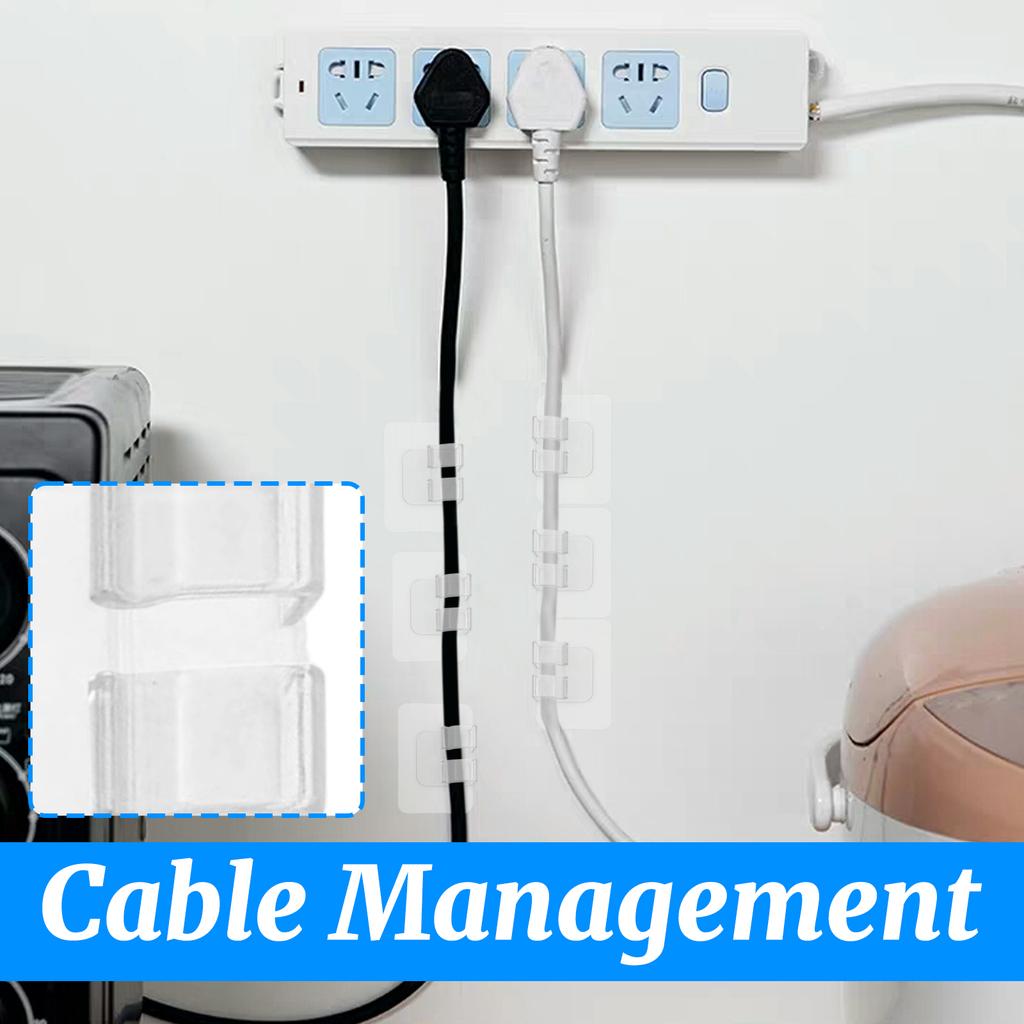 Spony na kabely, Nástroj pro správu kabelů na stěnu, Samolepicí, Spony pro uložení bez vrtání, Organizér kabelů prodlužovacího kabelu, Bez hřebíků