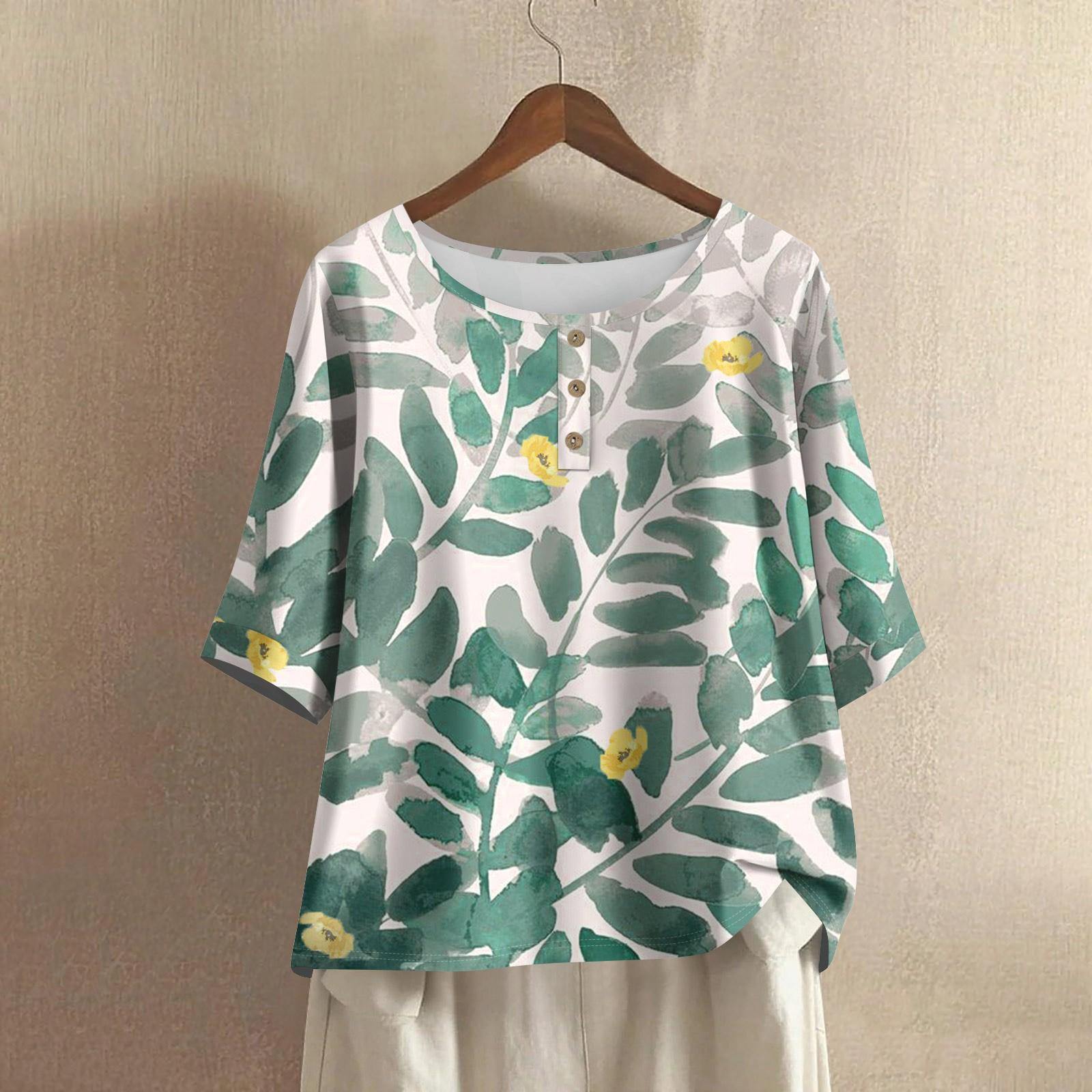 

Женская мода Повседневные Обычные Элегантные Топы Топы на пуговицах L зелёный