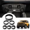6x Console AC Radio Switch Knob Cover Trim Ring Fit For Ford Bronco Accessories