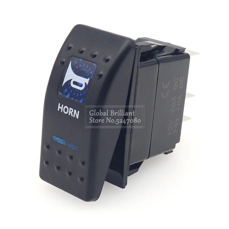 

12 В / 24 В автомобиль лодка караван кулисные переключатели водонепроницаемый кулисный переключатель двойной синий светодиодный фонарь клаксон светодиодная панель для крыши