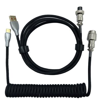 Gaming Keyboard Cable Professional Retractable Sturdy Connector Coiled Keyboard Cable for