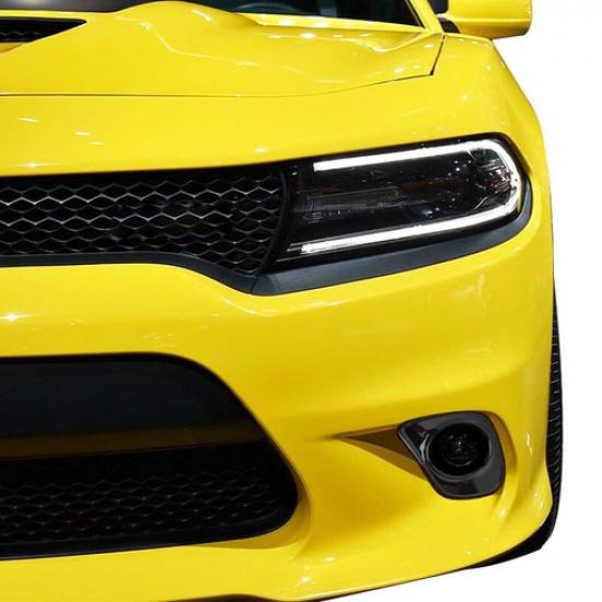 Front Bumper Fog Light Lamp Cover Trim for Dodge Charger 2015+ Black Accessories