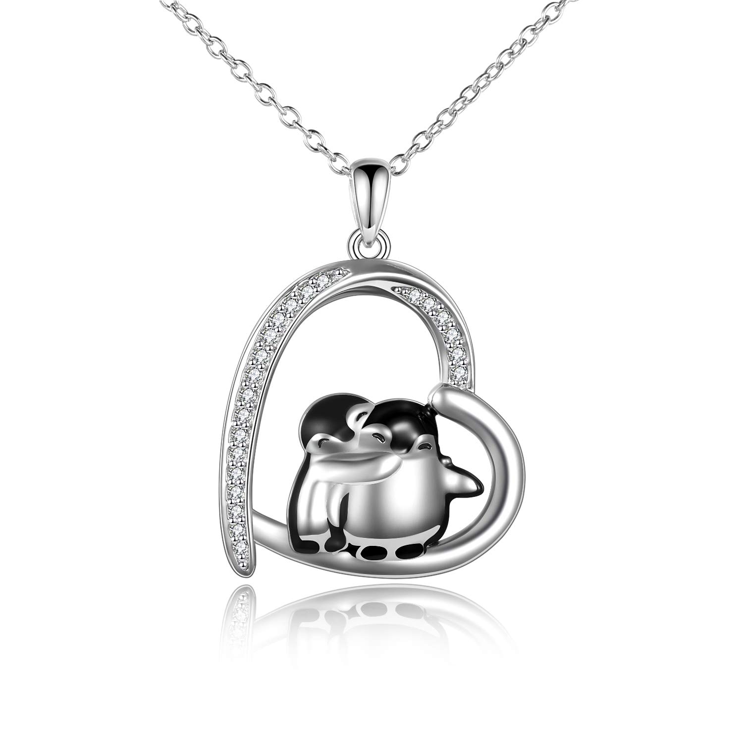 

Penguin 925 Cute Penguin Heart Pendant Metal Penguin Gift for Her [YFN] Necklace, Silver, Necklace, Women s, Hypoallergenic, Popular, Accessories,