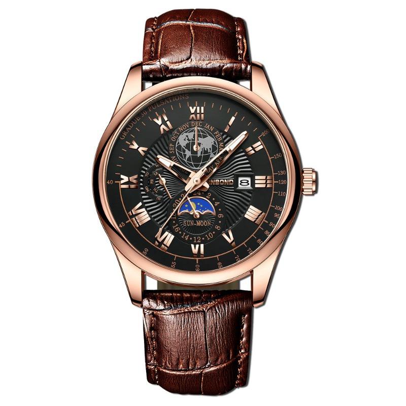 Мужские часы от ведущего бренда Мужские водонепроницаемые часы Мужские часы с люминесцентным календарем Повседневные мужские часы Модные часы для старшеклассников и подростков