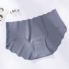 Ice Silk Seamless Breathable Mid-waist Underwear Panties for Women Wave-like Hip-lifting and Tummy-controlling Sexy Panties Briefs