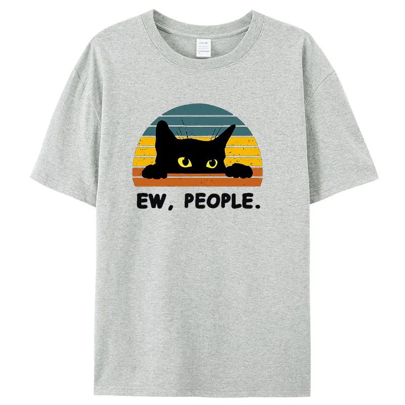 2025 Cozy Cat Men Printed TShirt High Quality Printed Anime Cotton Tees Shirts Funny Casual Wear for Women Tshirt Unisex S