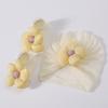Baby Turban Hat Soft Stretchy Flower Headwear for Infant Stylish Bonnet Caps with Matching Socks Clothing Accessory