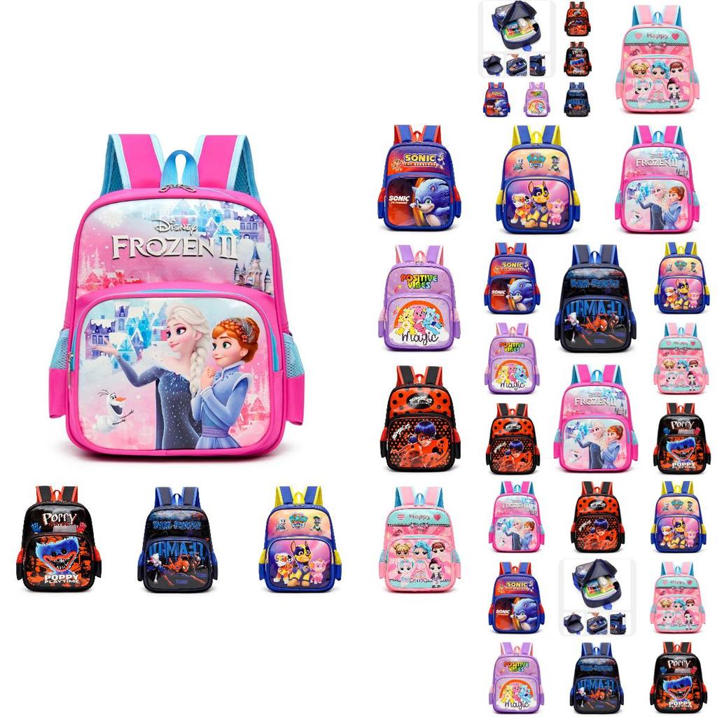 New Cartoon Kindergarten Backpack Waterproof And Durable Large Capacity Suitable For 3-8 Year Old Children Nylon Material 14-inch Size 20-35l Capacity