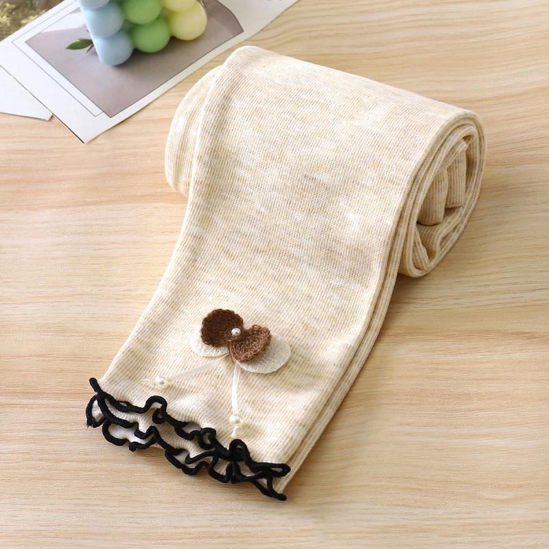 

Леггинсы для маленьких девочек Детские брюки с бантиком Леггинсы слим для малышей Осенняя детская одежда Корейский стиль 90 хаки