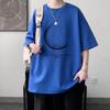 Men's Summer Loose-Fit Cotton Trendy T-Shirt, Hong Kong Style, Plus Size Half-Sleeve