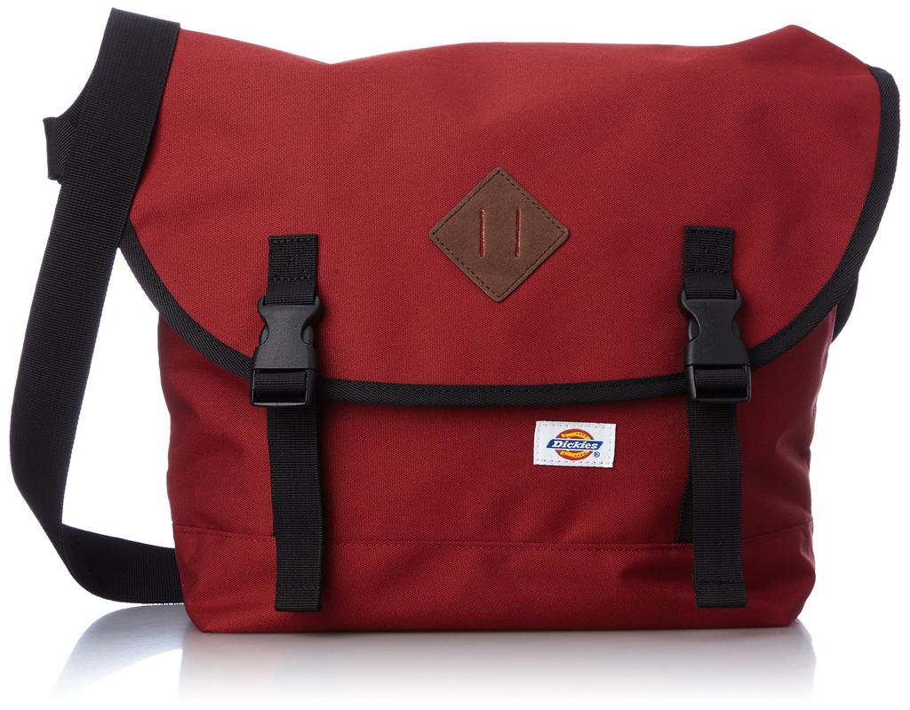 Dickies Messenger Bag, Shoulder Strap with Buckle, Large, 12-6600, Red