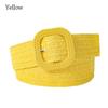 Female Bohemian Wide Waist Belt Waistband Braided Belts Straw Woven Belt