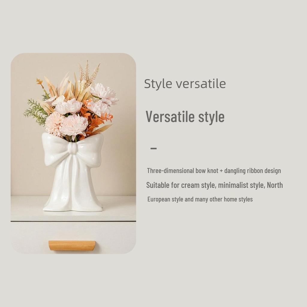 Kreative Keramikvase mit Schleifenknoten-Design für die Heimdekoration