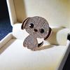 New Arrival Rhinestone Dog Brooch Puppy Pin For Kids Women Cute Vivd Animal Jewelry High Quality