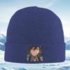 Anime Man Face Golden Earrings Dark Hair Men Women Unisex Knitted Hat Beanie Pullover Cap Winter Thermal Warm Christmas Outdoor
