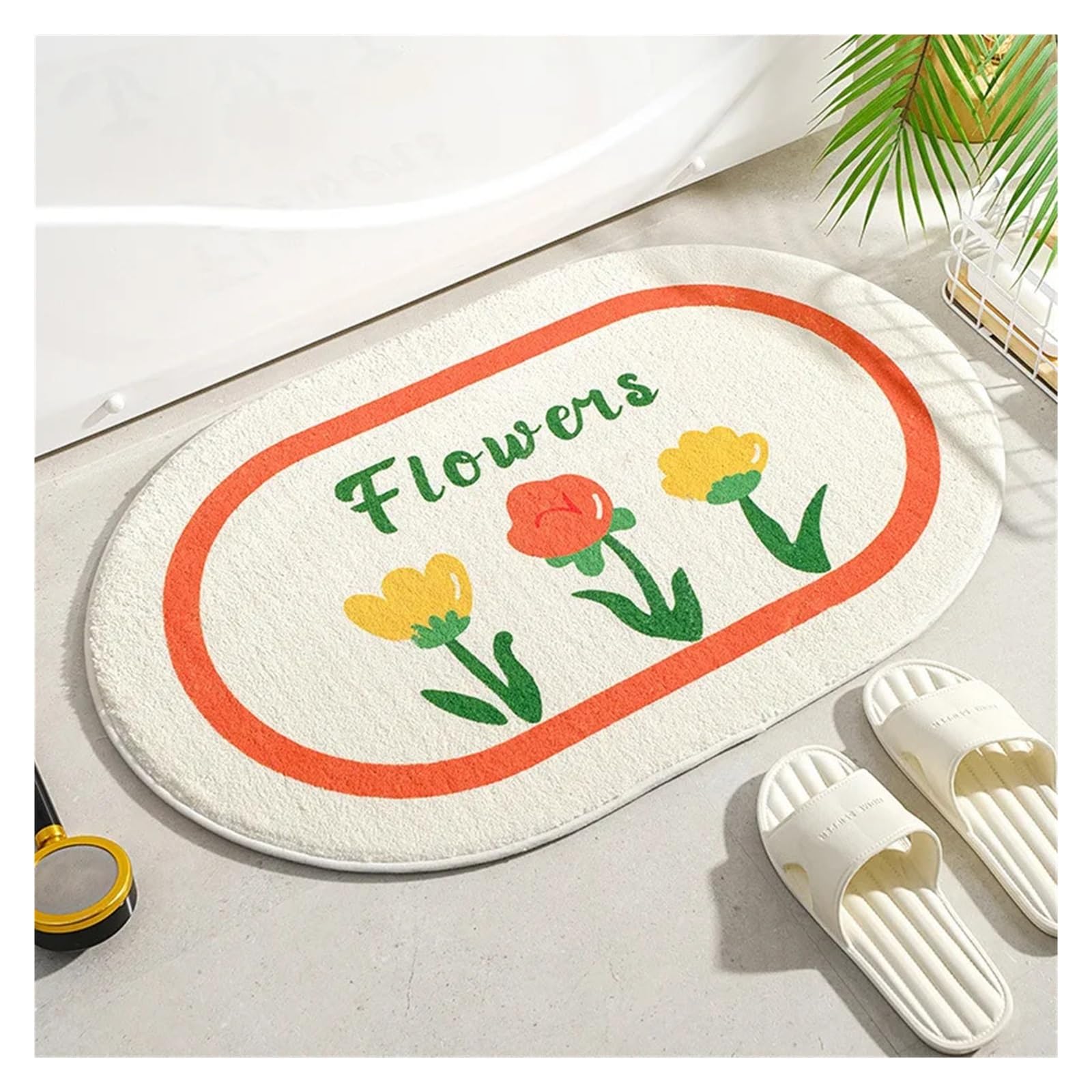 

Bathroom Water-Absorbent Floor Mats Toilet Foot Mats Bathroom Door Mats Entry Door Bedroom Carpet Kitchen Household Mats 40X60CM(1.3X2FT