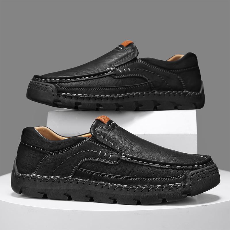 Wiosna/jesień Męskie botki Chelsea do kostki Buty outdoorowe Męskie buty do wędrówek Buty do jazdy samochodem Skórzane Duży rozmiar Ręcznie robione Skórzane buty