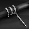 Hip Hop Mens Necklace 10mm Alloy CZ Thick Twisted Cuban Chain Fashion Statement Jewelry