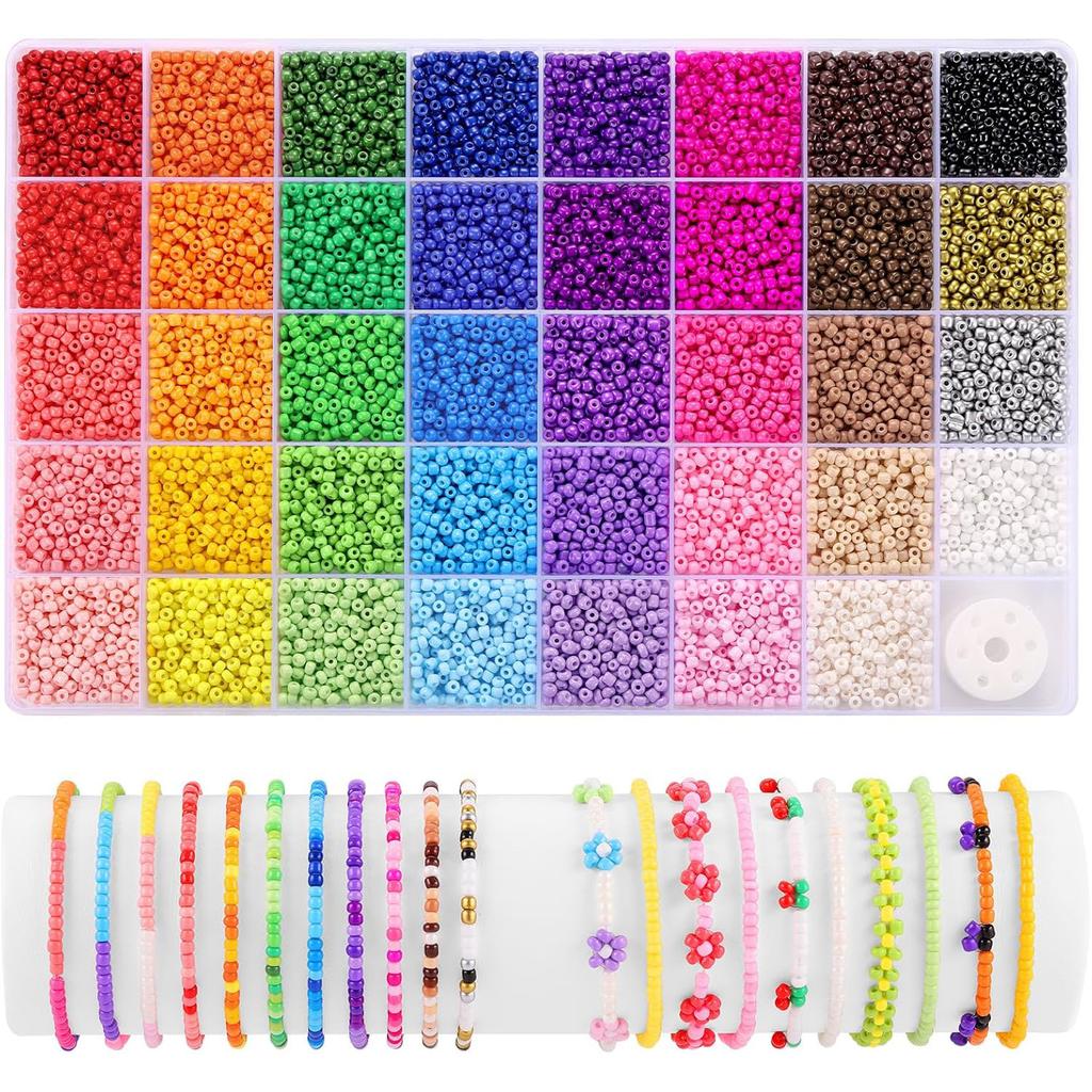 39-Color Mixed 3Mm Rice Beads, Handmade Jewelry Materials 9600 Seed Beads, Bracelets, Necklaces, Diy Accessories
