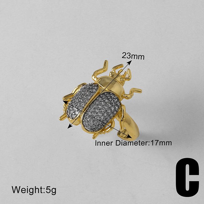 Simple Bee Statement Women Rings Copper Gold Plated Beetle Insect Open Wide Ring  Jewelry
