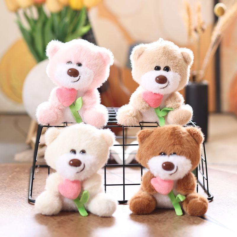 Cute Tulip Bear Plush Keychain Cartoon Stuffed Doll Toy Lovely Plush Keyring Backpack Pendant Birthday Christmas Gifts